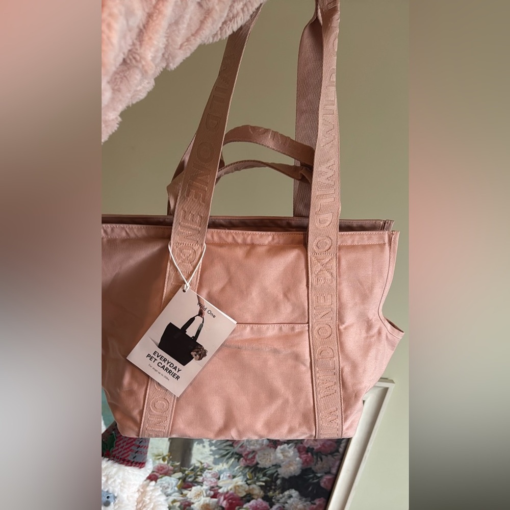 New Wild One Everyday Carrier 100% Cotton Canvas pink Dog Carrier Bag